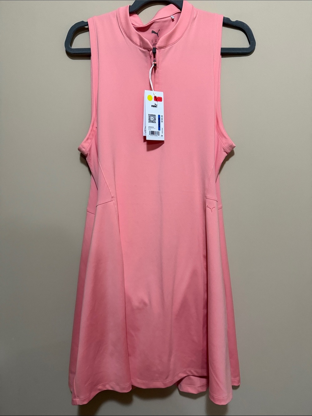 Puma Coral Pink Sleeveless Zip-Front Sport Dress
